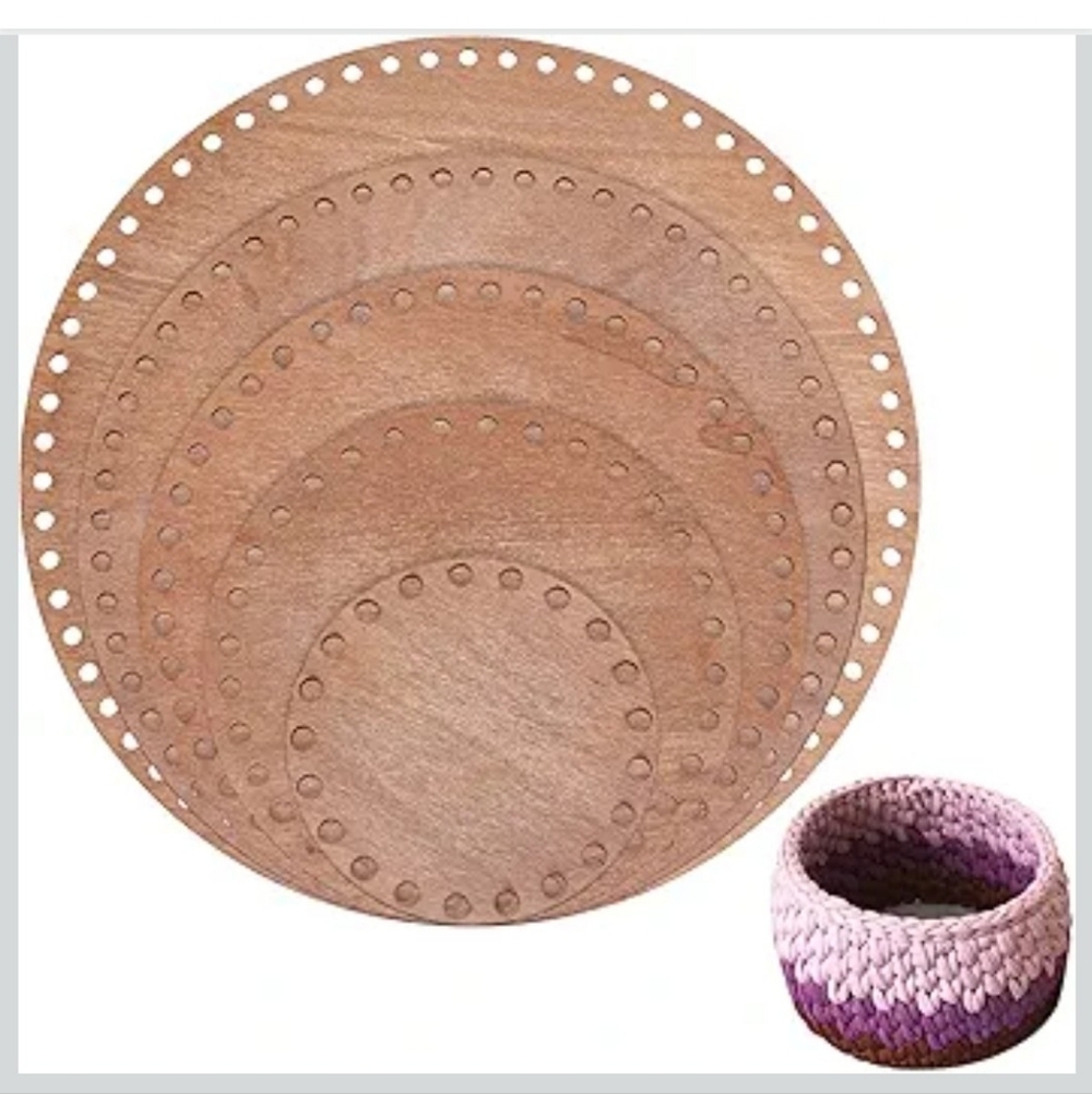 PH PandaHall 5 Sizes Natural Wooden Basket Bottom Round Circle Wood Base Shaper